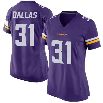 ＃31 Women's DeeJay Dallas Purple Game Minnesota Vikings Team Color Jersey