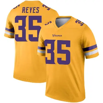 ＃35 Youth Sammis Reyes Gold Legend Minnesota Vikings Inverted Jersey