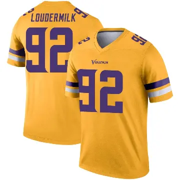 ＃92 Men's Isaiahh Loudermilk Gold Legend Minnesota Vikings Inverted Jersey