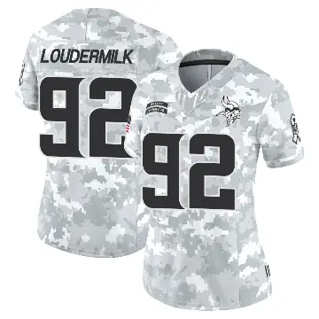 ＃92 Women's Isaiahh Loudermilk Arctic Camo Limited Minnesota Vikings 2024 Salute to Service Jersey