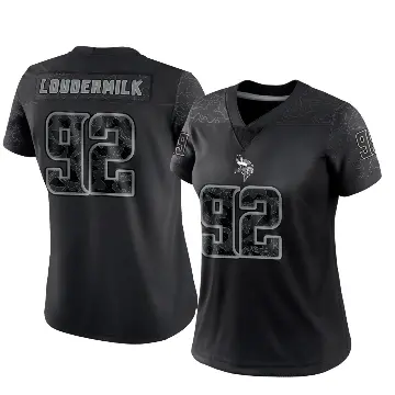 ＃92 Women's Isaiahh Loudermilk Black Limited Minnesota Vikings Reflective Jersey
