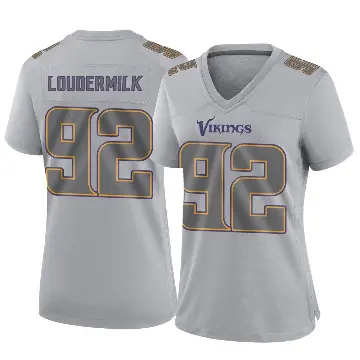＃92 Women's Isaiahh Loudermilk Gray Game Minnesota Vikings Atmosphere Fashion Jersey