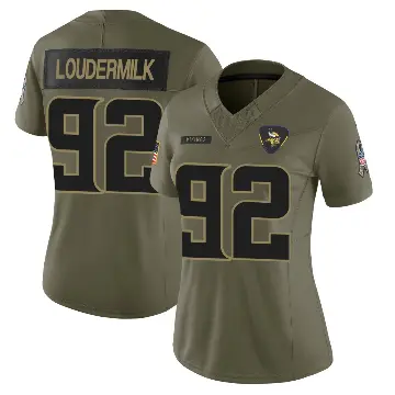 ＃92 Women's Isaiahh Loudermilk Olive Limited Minnesota Vikings 2025 Salute to Service Jersey