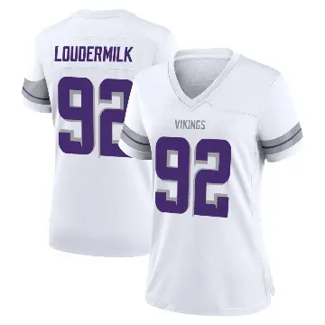 ＃92 Women's Isaiahh Loudermilk White Game Minnesota Vikings Alternate Jersey