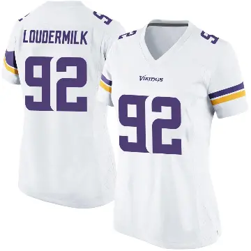 ＃92 Women's Isaiahh Loudermilk White Game Minnesota Vikings Jersey