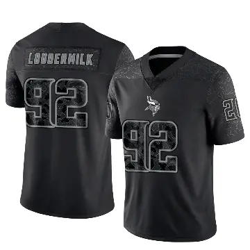 ＃92 Youth Isaiahh Loudermilk Black Limited Minnesota Vikings Reflective Jersey