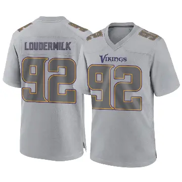 ＃92 Youth Isaiahh Loudermilk Gray Game Minnesota Vikings Atmosphere Fashion Jersey
