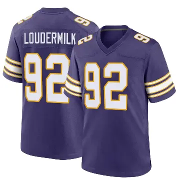 ＃92 Youth Isaiahh Loudermilk Purple Game Minnesota Vikings Classic Jersey