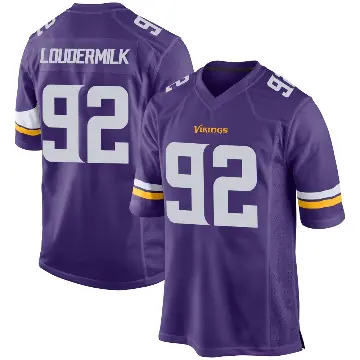 ＃92 Youth Isaiahh Loudermilk Purple Game Minnesota Vikings Team Color Jersey