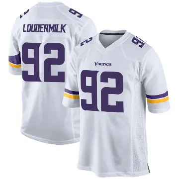 ＃92 Youth Isaiahh Loudermilk White Game Minnesota Vikings Jersey