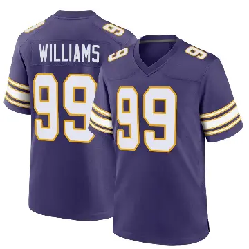 ＃99 Men's Elijah Williams Purple Game Minnesota Vikings Classic Jersey