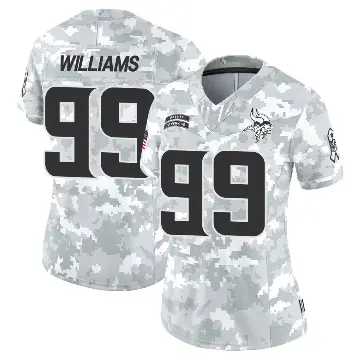 ＃99 Women's Elijah Williams Arctic Camo Limited Minnesota Vikings 2024 Salute to Service Jersey