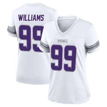＃99 Women's Elijah Williams White Game Minnesota Vikings Alternate Jersey
