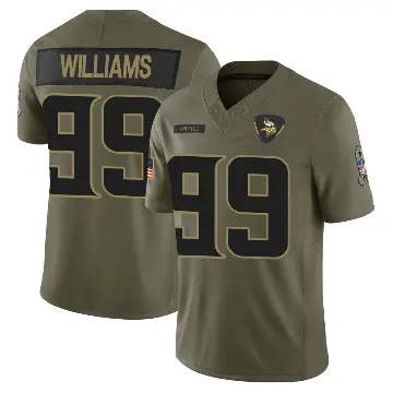 ＃99 Youth Elijah Williams Olive Limited Minnesota Vikings 2025 Salute to Service Jersey